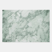 Feuille De Papier Cadeau Elegant Gold Green Stripes Parties scintillant Dam (Devant 3)