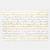 Feuille De Papier Cadeau Elegant Gold Love Modern Script Typographie Mariag (Devant)