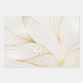 Feuille De Papier Cadeau Élégant Gradient motif linéaire doré (Devant)