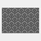 Feuille De Papier Cadeau Elegant Grey Damask (Devant 3)
