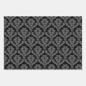 Feuille De Papier Cadeau Elegant Grey Damask (Devant)