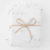 Feuille De Papier Cadeau Élégant gris blanc Mariage d'amour (En situation)