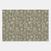 Feuille De Papier Cadeau Elegant Holiday Doodles (Devant 3)