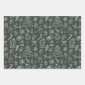 Feuille De Papier Cadeau Elegant Holiday Doodles (Devant 2)