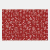 Feuille De Papier Cadeau Elegant Holiday Doodles (Devant)