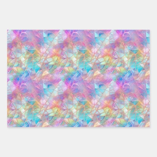 Feuille De Papier Cadeau Élégant Iridescente Motif en verre de qualité : Lu (Devant 2)