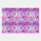 Feuille De Papier Cadeau Élégant Iridescente rose Faux Motif en verre tendu (Devant)