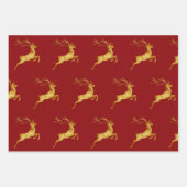 Feuille De Papier Cadeau Élégant Joyeux Noël Or Moose xmas festif pa (Devant)