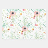 Feuille De Papier Cadeau Élégant licorne florale (Devant 3)