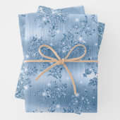Feuille De Papier Cadeau Elegant Light Blue Glitter Glam Patterns (En situation)
