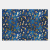 Feuille De Papier Cadeau Elégant Luxe Blue Gold Noël (Devant 2)