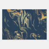 Feuille De Papier Cadeau Élégant marbre doré moderne (Devant 2)