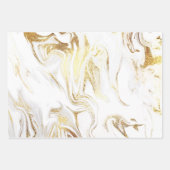 Feuille De Papier Cadeau Élégant marbre doré moderne  (Devant 2)