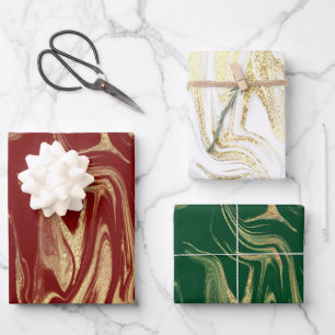 Feuille De Papier Cadeau Élégant marbre doré moderne 