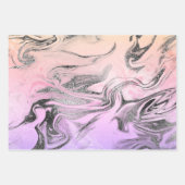 Feuille De Papier Cadeau Élégant marbre holographique (Devant 2)