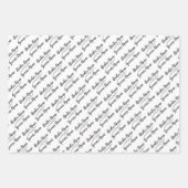 Feuille De Papier Cadeau Elégant Mariage Customisé Wish Noms Noir Blanc (Devant 3)