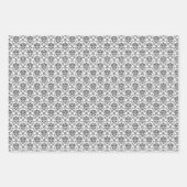 Feuille De Papier Cadeau Élégant mélange noir et blanc Damas (Devant 2)