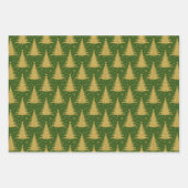 Feuille De Papier Cadeau Élégant métal or Noël Arbres Motif (Devant 3)