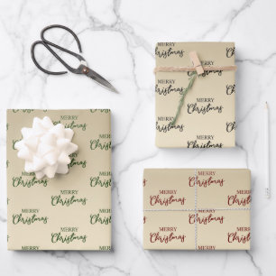 Feuille De Papier Cadeau Élégant minimal Gold Joyeux Noël 