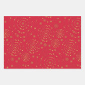 Feuille De Papier Cadeau Élégant minimal Motif Gold Red Navy blanc Wrapp (Devant)