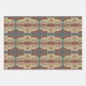 Feuille De Papier Cadeau Elégant Miroir Cheval Brown/ Or + Vert Lit Mer (Devant)