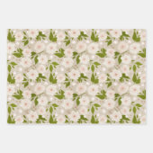 Feuille De Papier Cadeau Élégant modèle floral de Noël (Devant 2)