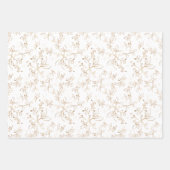 Feuille De Papier Cadeau Élégant modèle or floral (Devant 3)