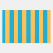 Feuille De Papier Cadeau Élégant, moderne bleu jaune Toute l'Occasion rayé (Devant)