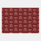 Feuille De Papier Cadeau Elégant moderne mariée Groom Noms Mariages (Devant)