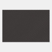 Feuille De Papier Cadeau Élégant moderne rayé noir (Devant 3)
