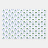 Feuille De Papier Cadeau Élégant Monogramme Avec Bow Vert Noël (Devant 3)