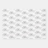 Feuille De Papier Cadeau Élégant Monogramme de script (Devant 3)
