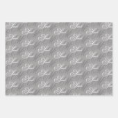 Feuille De Papier Cadeau Élégant Monogramme de script (Devant 2)