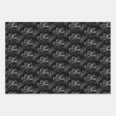 Feuille De Papier Cadeau Élégant Monogramme de script (Devant)