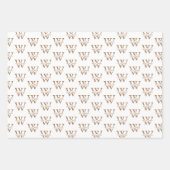 Feuille De Papier Cadeau Élégant Monogramme personnalisé Nom Blanc personna (Devant)