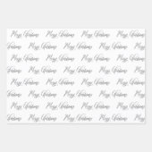 Feuille De Papier Cadeau Élégant Monotone noir blanc Joyeux Noël (Devant 2)