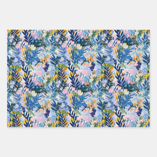 Feuille De Papier Cadeau Élégant Motif Abstrait d'art botanique (Devant 2)