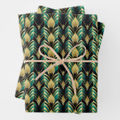 Feuille De Papier Cadeau Élégant motif carrelé Art déco (En situation)