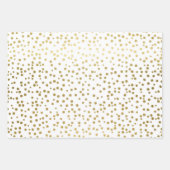 Feuille De Papier Cadeau Élégant Motif Confetti or Mariage (Devant)