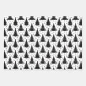 Feuille De Papier Cadeau Élégant Motif d'arbre de Noël noir et blanc (Devant 3)