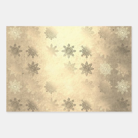 Feuille De Papier Cadeau Élégant Motif de flocon de neige élégant Noël (Devant 3)