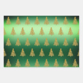 Feuille De Papier Cadeau Élégant motif de Noël Gold (Devant)