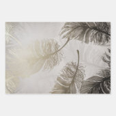 Feuille De Papier Cadeau Élégant Motif de plumes (Devant 3)