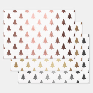 Feuille De Papier Cadeau Élégant motif de sapin de Noël