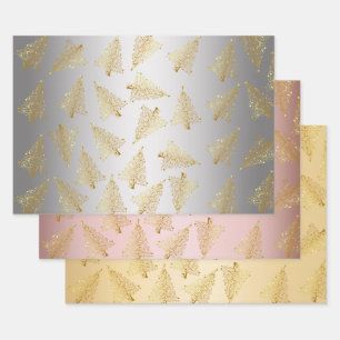 Feuille De Papier Cadeau Élégant motif de sapin de Noël