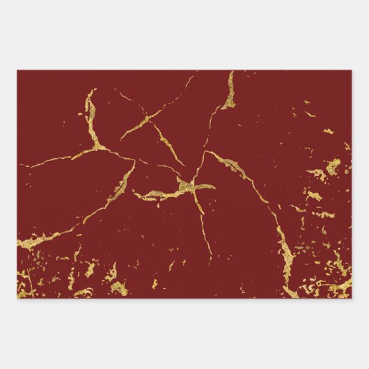 Feuille De Papier Cadeau Élégant Motif d'impression or Splashes et Streaks (Devant 2)