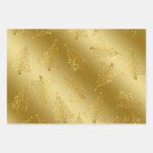 Feuille De Papier Cadeau Élégant motif d'or de Noël (Devant)