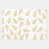 Feuille De Papier Cadeau Élégant motif d'or de Noël (Devant)