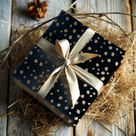 Feuille De Papier Cadeau Elégant Motif Faux Gold & Black Spot<br><div class="desc">Superbe faux or irrégulier motif point sur un arrière - plan noir jet,  ce design est parfait pour toutes les occasions. Idéal pour les mariages,  les douches nuptiales,  les anniversaires et les anniversaires,  il ajoute une touche élégante à vos célébrations.</div>