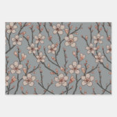 Feuille De Papier Cadeau Élégant Motif Fleur rose Douce Fleur Fleur de Ceri (Devant)